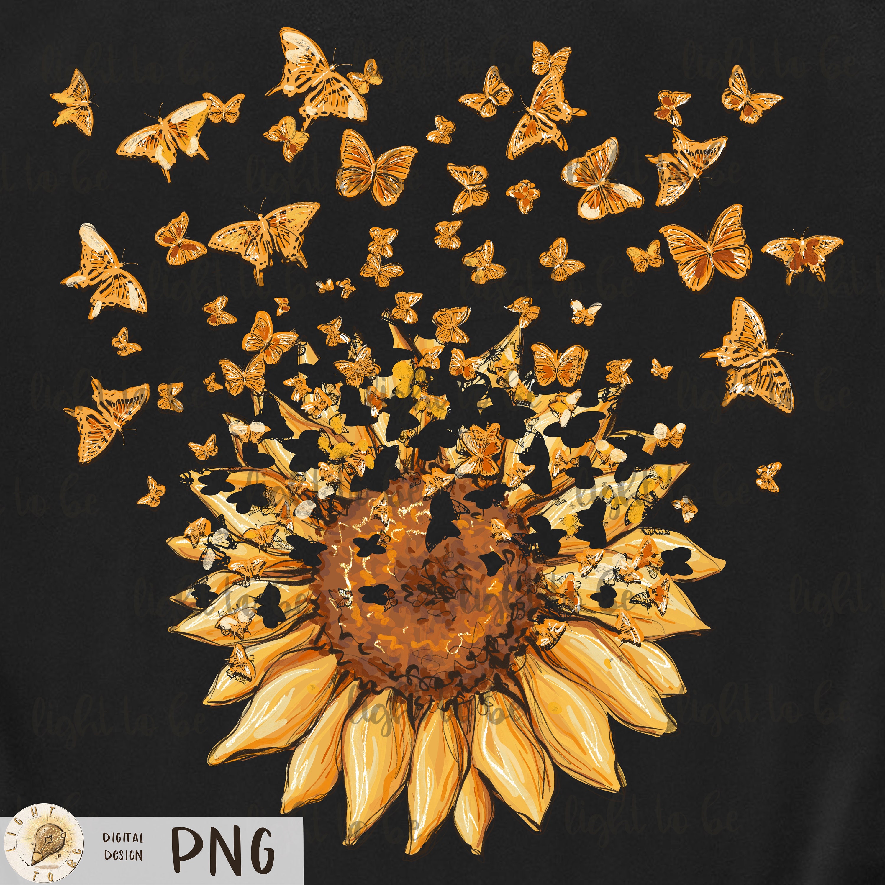 Sunflower Butterfly PNG Watercolor Summer Flower Sublimation Etsy UK