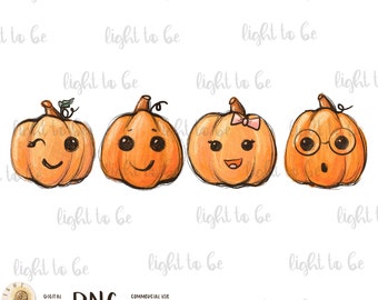 Cute baby pumpkins PNG, Fall autumn kids school teacher orange Season toddler thanksgiving Sublimation design hand Printable Graphic Tshirt