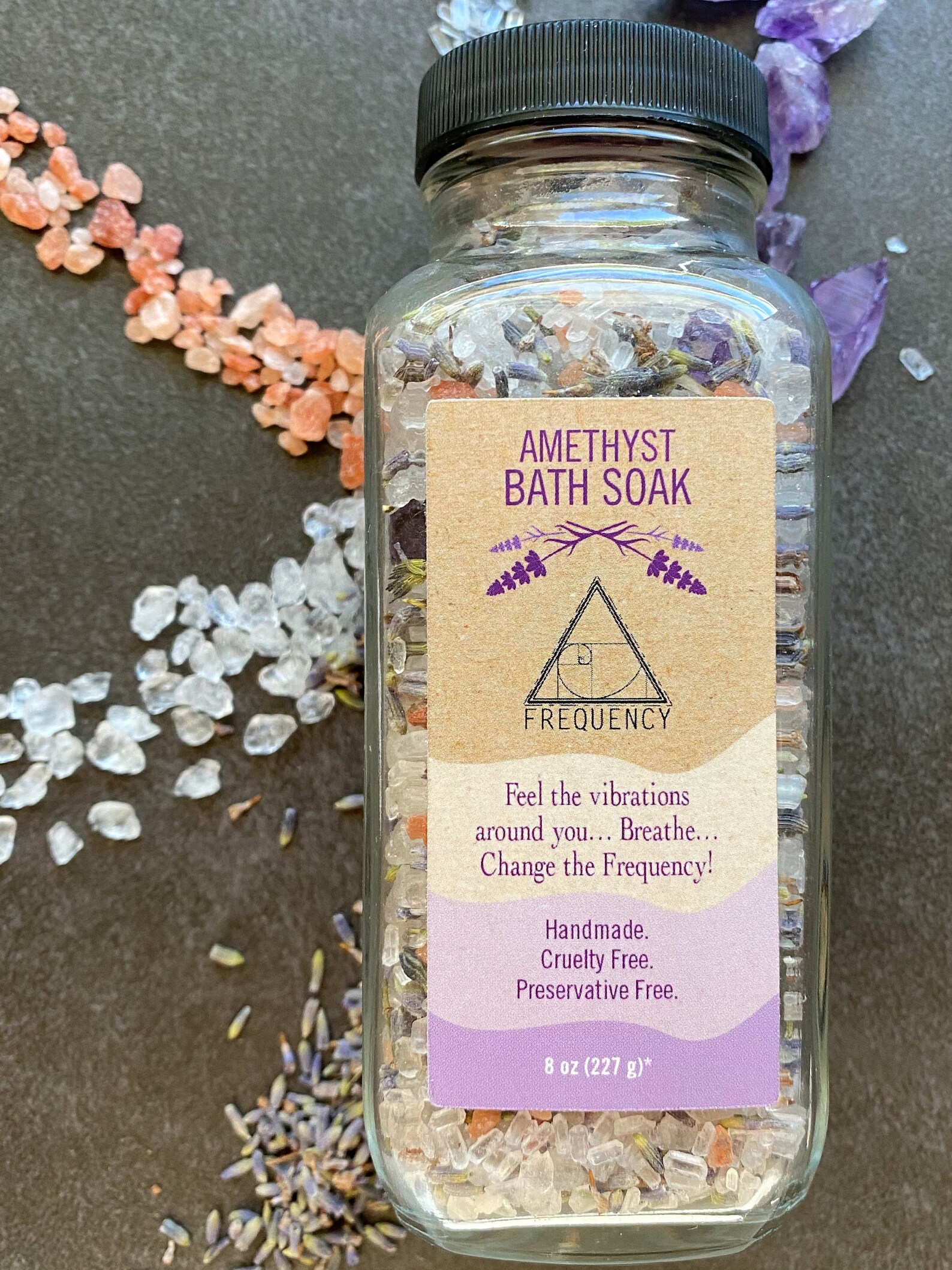 Amethyst Bath Soak Bath Salts Crystal Infused Ritual Bath Etsy