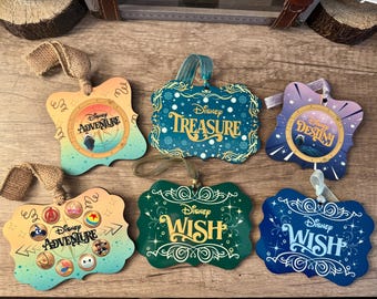 Wish, Treasure, Destiny, or Adventure Door Plaque Ornaments - Stateroom Door - Fish Extender Gifts - Disney Christmas Decor