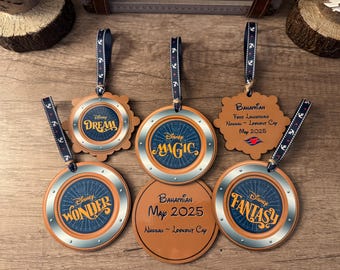 DCL Cruise Ornament - Porthole Ornaments ~ Magic - Wonder - Dream - Fantasy ~ Stateroom Door - Fish Extender Gifts - Disney Christmas Decor