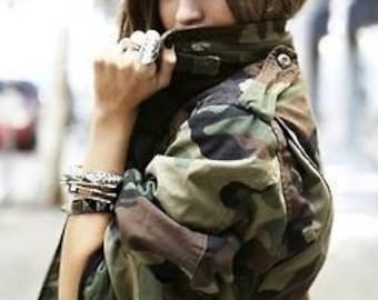 WINTER Camo jacket Lined Zipper closure Authentic Military Field issued jacket Fully Lined Hooded All sizes