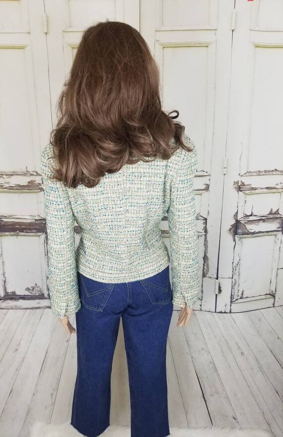 Ann Taylor Tweed Jacket Blazer Cropped Top Jacket Women Size
