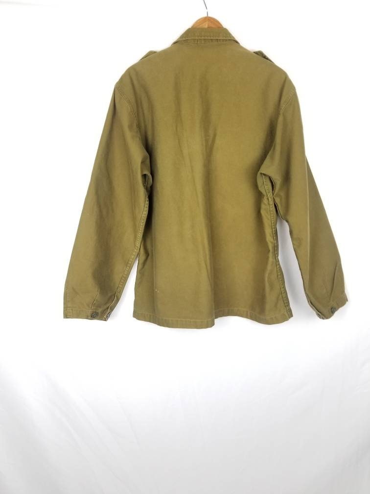 60s-70s Italian Army Prisoner Setup Shirt and Shorts, Nep Fabric