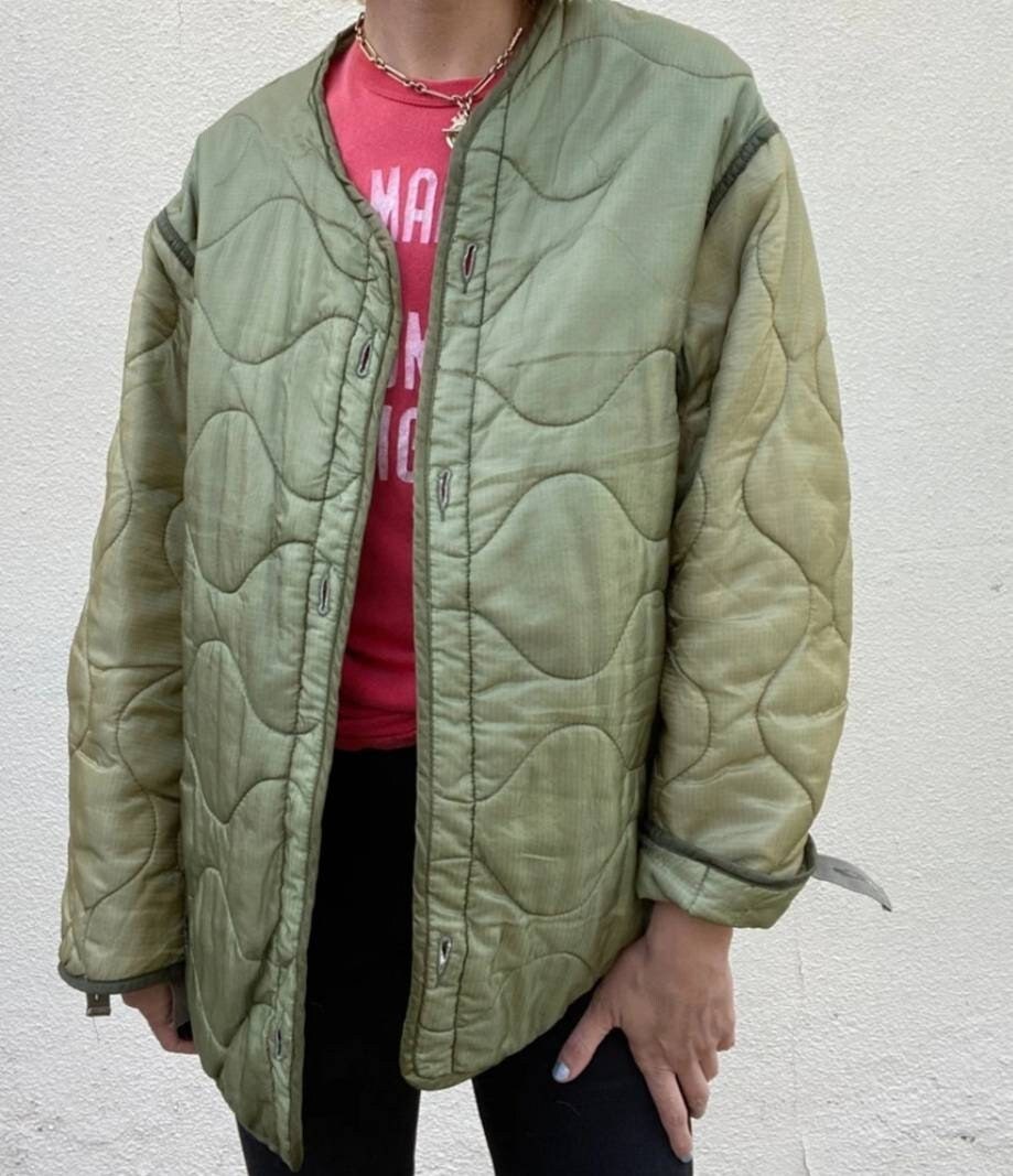 Vintage Green/green Liner Quilted Jacket Oversized Jackets Various Sizes  Xsmall, Small, Medium, Large, XL, XXL 