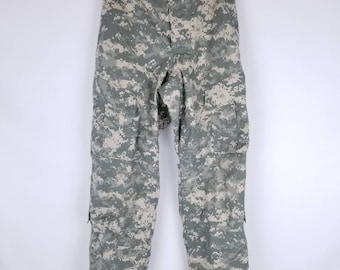 Y2K Camo Cargo Pants: Wide Leg Army Trousers, XS-Small