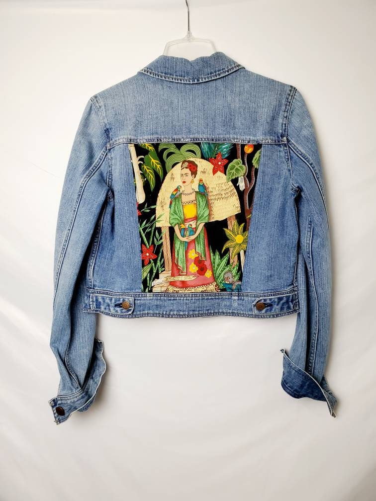 Frida Kahlo Reworked Denim Jacket Womens Size M Medium | Etsy