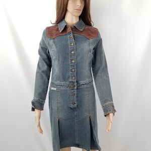 90&#39;s Polo Denim Dress, Long Sleeve, Pleated skirt Denim Dress//Women&#39;s size Small S Medium