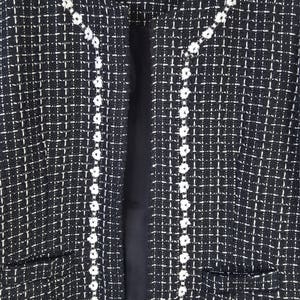 Vintage Christopher & Banks Tweed Black and White Cropped Jacket Blazer Women's size Medium M image 5