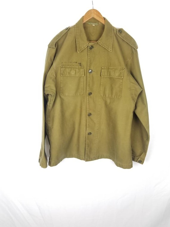 Vintage 70s Us Military Army Utility Shirt Vietnam Wa Gem