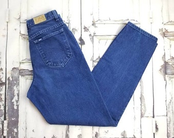 Vintage LEE Medium Wash Dark High Waist  Jean's, Tapered Ankle Jeans Long Tall Women //Womens size 26