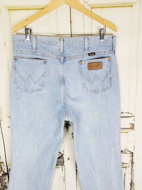 Wrangler Jeans Light Wash Blue Slim Straight Leg … - image 4