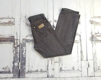 Vintage Wrangler Jeans: High Waisted Faded Black Denim (29.5" Waist)