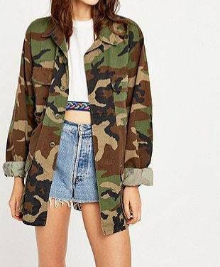 ジャケット・アウター FIFTH Modified XS-Short Camo Jacket M65 Field Jacket Mens Small X-Short Woodland Camo VTG Zip
