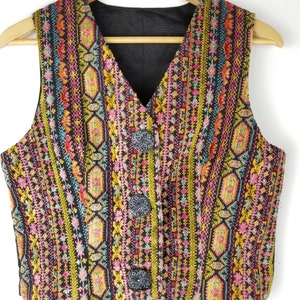 70s Tapestry Psychedelic Vintage Vest Colorful Tapestry Vest//womens ...