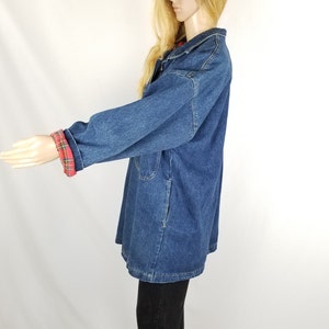 Vintage Oversized Denim Jacket 80s, Slouchy Jean Jacket, Heavy Denim Barn Coat JacketWomen's Size Medium M Large L image 5