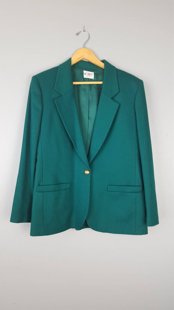 Vintage Jacket Green Wool Blazer Size Large | Etsy