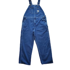 Vintage CARTHARTT Overalls, oversized denim Dungarees, Bib blue overalls Size Large XLARGE