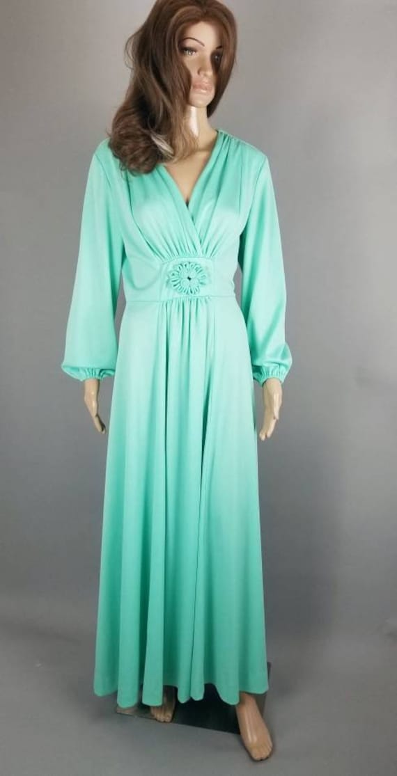 70s Green Empire Waist Maxi Dress: Vintage Grecian Gown, M/L - Etsy Israel