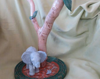 Elephant on ceramic basis