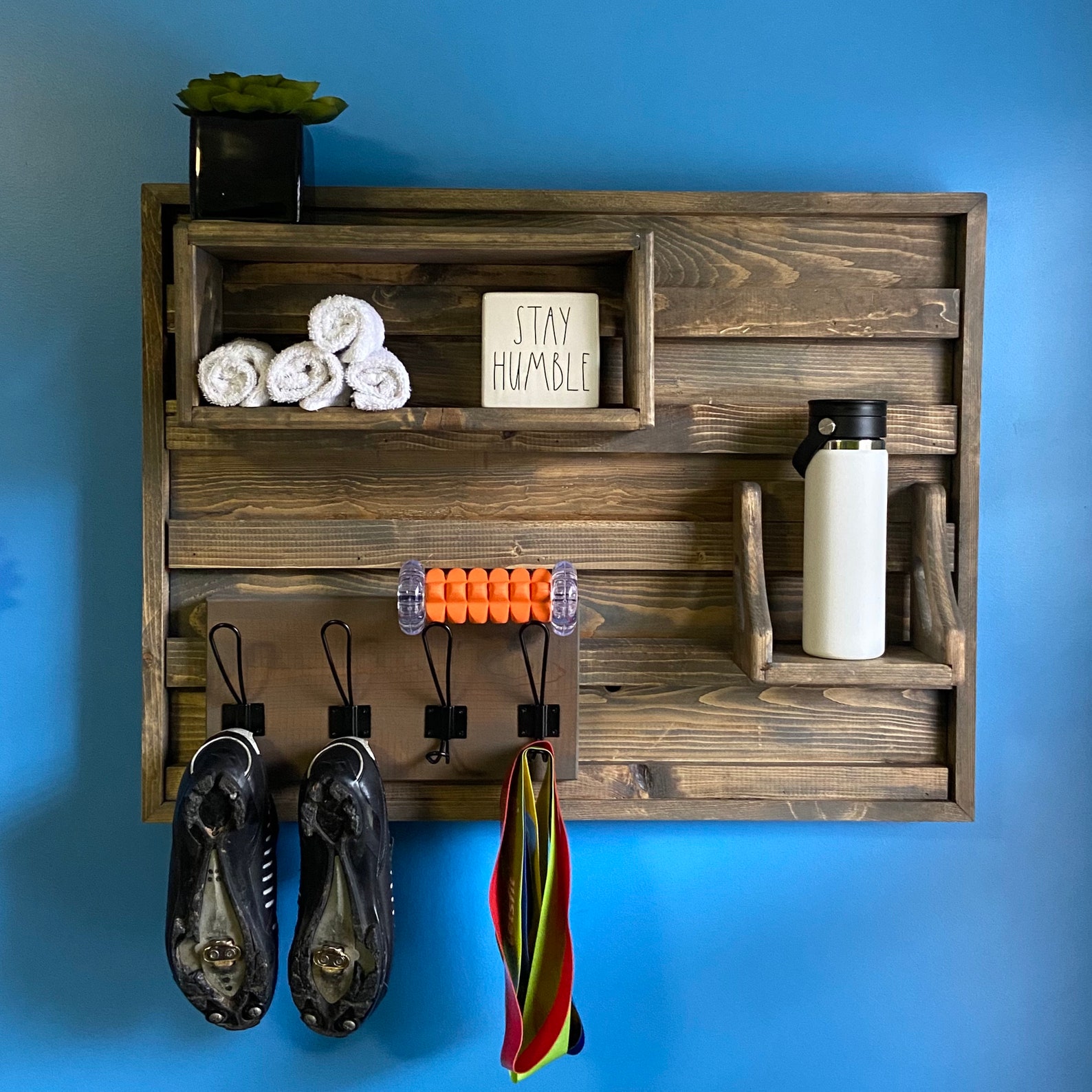 Reclaimed and Recycled Wood Home Gym Wall Shelf Indoor Etsy