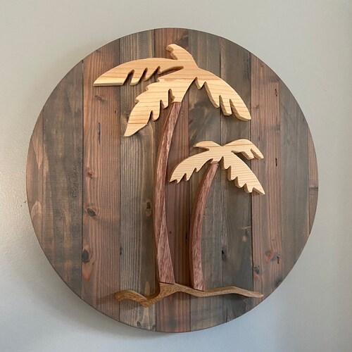 Palm Tree 16ga Aluminum Metal Wall Art Palm Tree Decor Etsy