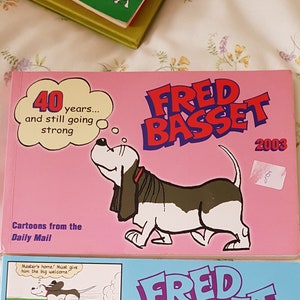 Fred Basset comic strip books 2002 and 2003 by Alex Graham