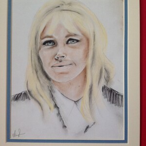Originele pastel en Potlood portret. Ondertekend