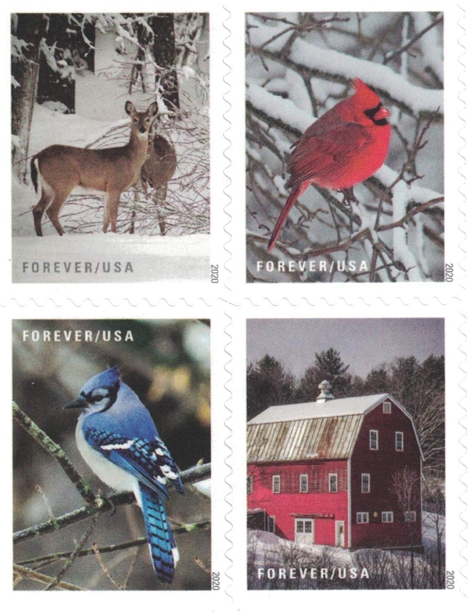 USPS Forever Stamps Winter Scenes Book of 20 Postage Stamps Etsy