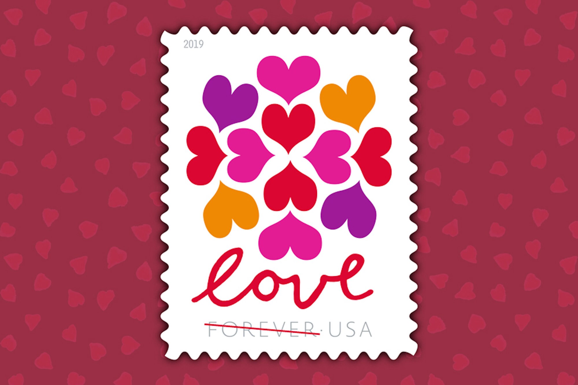 100 Stamps Postage Forever USPS Hearts Blossom Love Forever Etsy