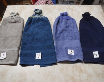 Thick kitchen towels with knitted tops