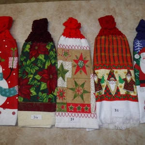 Double and thick Christmas kitchen towels with knitted tops image 9