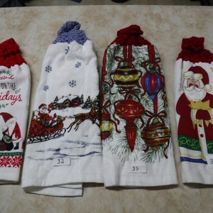 Double and thick Christmas kitchen towels with knitted tops image 8