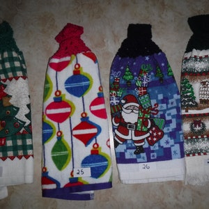 Double and thick Christmas kitchen towels with knitted tops image 6