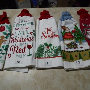 Double and thick Christmas kitchen towels with knitted tops image 3