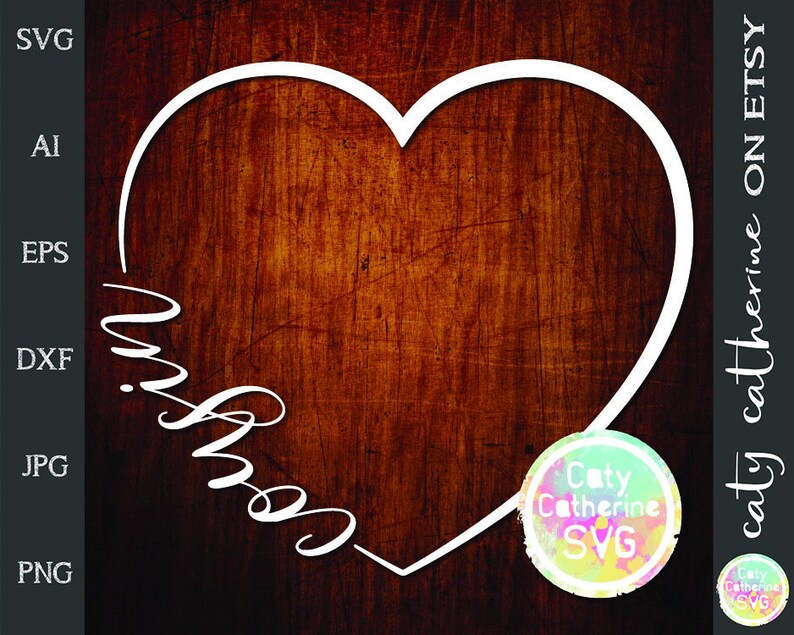Download Cousin Love Heart SVG Cut File // Commercial Use // Caty | Etsy