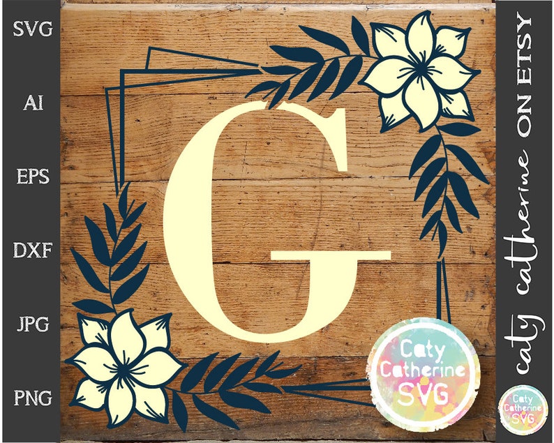 Download Letter G Floral Monogram Frame SVG Cut File // File for ...