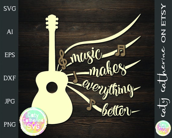 Download Clip Art Art Collectibles Musical Notation Music Notes Love Heart With Guitar Svg Cut File Commercial Use Caty Catherine