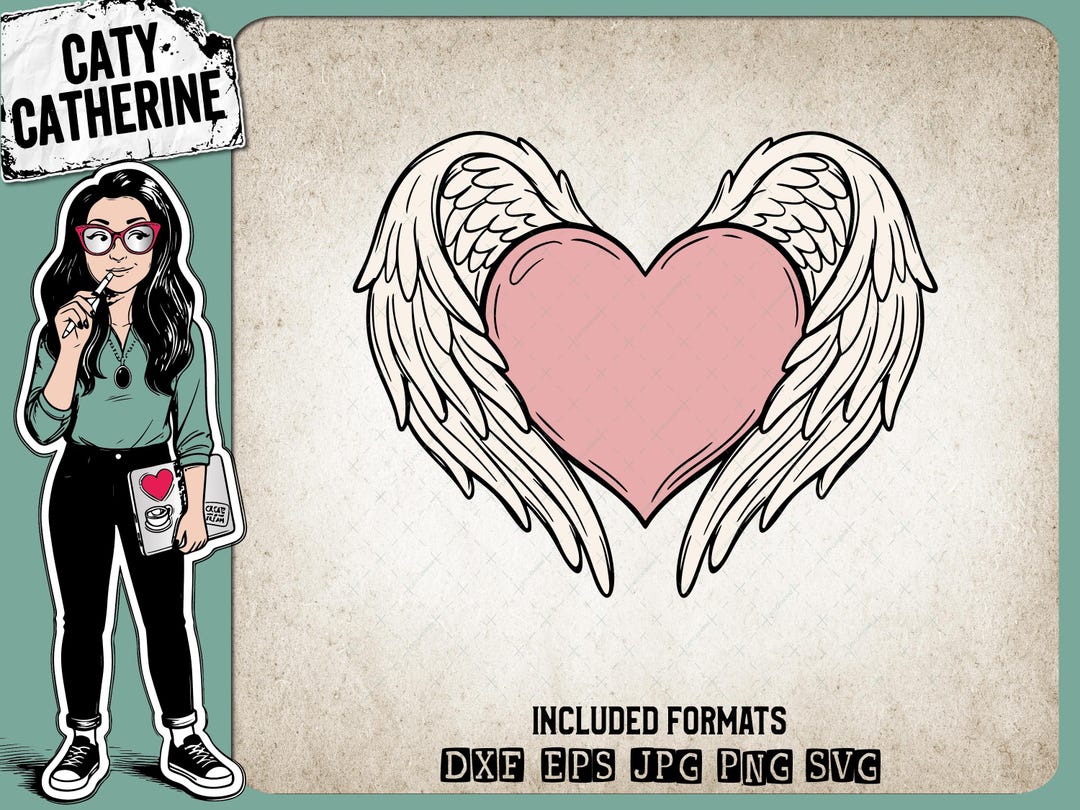Love Heart With Angel Wings – Remembrance SVG Design by Caty Catherine ...