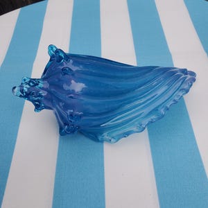 Handblown Glass Blue Sea Shell