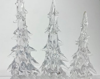 Clear Handblown Glass Christmas Tree (Small, Medium, or Large)