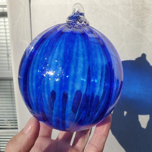 Dark Blue Handblown Glass Ornament