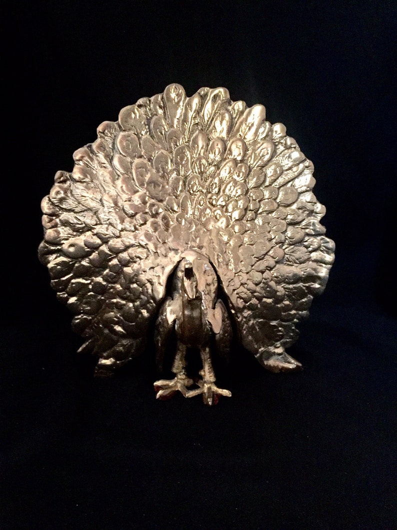Brass Peacock Solid Brass Home Decor Boho Chic Bohemian Living Etsy