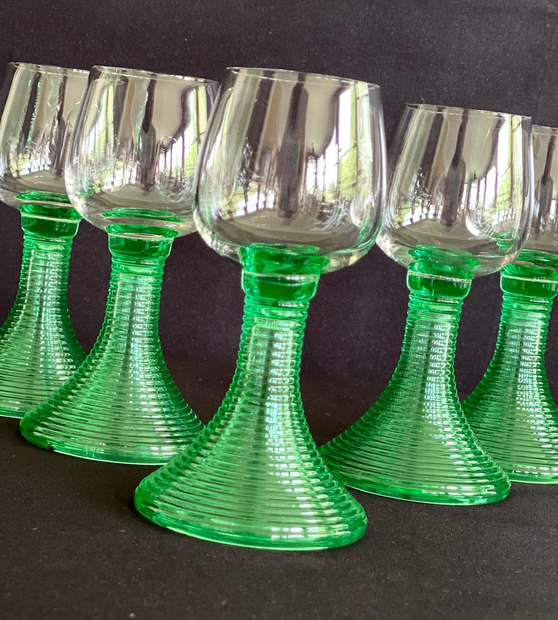 Home & Living Drink & Barware Vintage Cordials Set of 5 Green Beehive