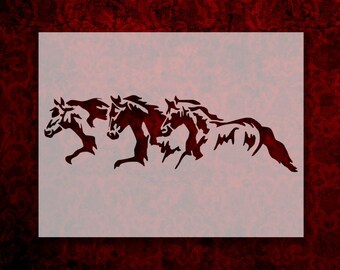 Template Reusable 10 mil Mylar Stud Horse Stallion Horses Galloping Stencil