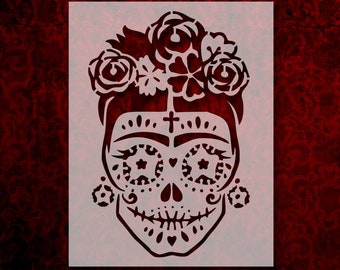 Day of the Dead Dia De Muertos Sugar Skull Stencil Multiple - Etsy