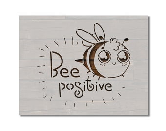 Bee Positive Bumble Bee Stencil Template Reusable Multiple Sizes for Painting on Walls, Wood, Arts and Crafts (872)
