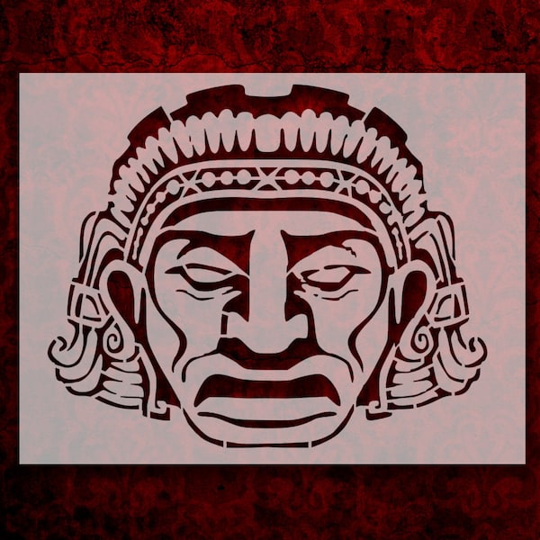 Mayan Face Aztec Mexico Mask Stencil Multiple Sizes FAST FREE SHIPPING (560)