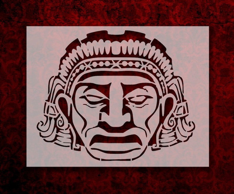 Mayan Face Aztec Mexico Mask Stencil Multiple Sizes FAST FREE Etsy