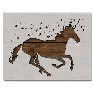 Unicorn Running Stars Stencil Multiple Sizes FAST FREE SHIPPING (605)